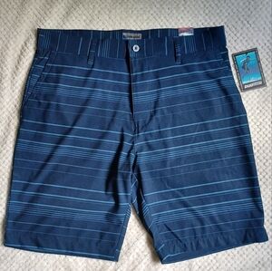 NWT Burnside swim shorts for men 36 inch waist navy blue strip light weight boys